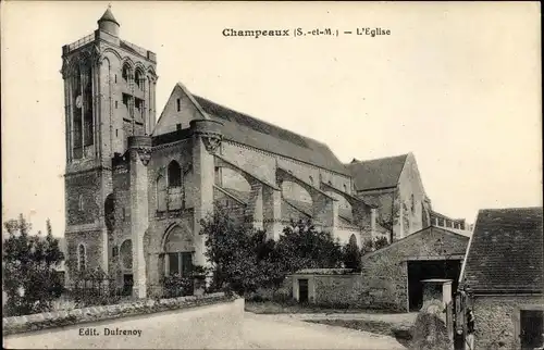 Ak Champeaux Seine et Marne, l´Église