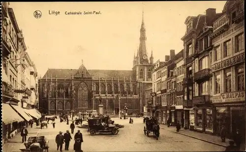 Ak Liège Lüttich Wallonien, Cathedrale Saint Paul, Geschäfte