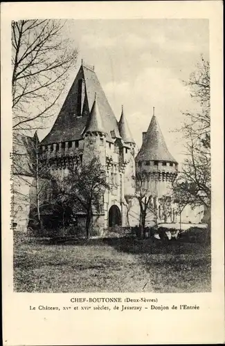 Ak Chef Boutonne Deux Sèvres, Le Chateau XVe siecles de Javarzay, Donjon de l'Entree