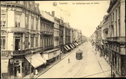 Ak Louvain Leuven Flämisch Brabant, Rue de la Station vers la gare, Quo Vadis