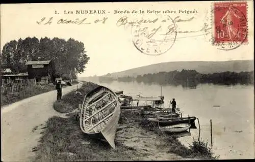 Ak Les Mureaux Yvelines, Bords de la Seine