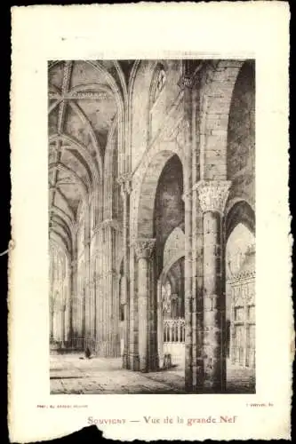 Künstler Ak Souvigny Allier, Cathedrale, Vue de la grande Nef