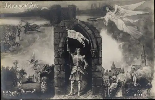 Künstler Ak Jeanne d'Arc, Engel, Patriotik