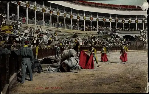 Ak Corrida de Toros, Quite de caballo, Stierkampf