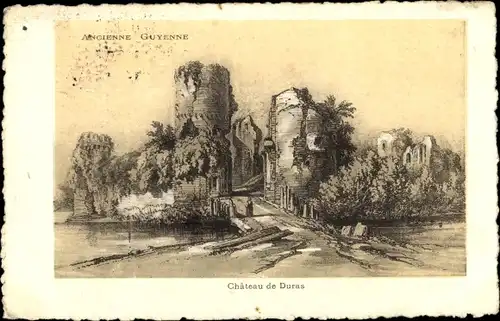 Künstler Ak Duras Lot et Garonne, Ancienne Guyenne, Chateau de Duras