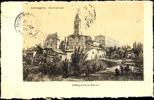 Künstler Ak La Sauve Gironde, Ancienne Guyenne, Abbaye de la Sauve Majeure