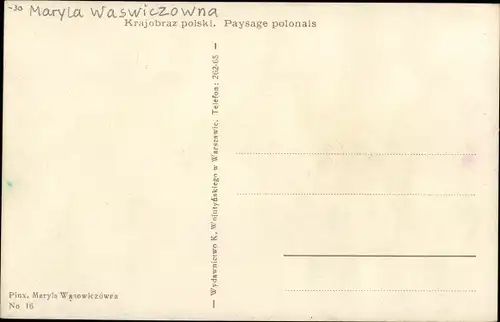 Künstler Ak Wasowiczowna, Maryla, Krajobraz polski, polnisches Bauernhaus