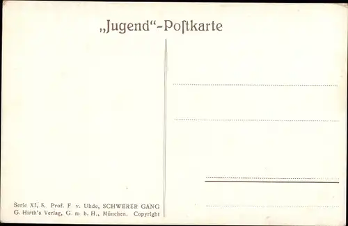 Künstler Ak von Uhde, F., Schwerer Gang, Jugend Postkarte