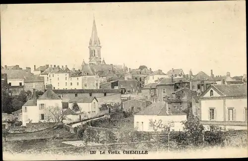 Ak Chemillé Maine et Loire, Blick auf den Ort, Kirche