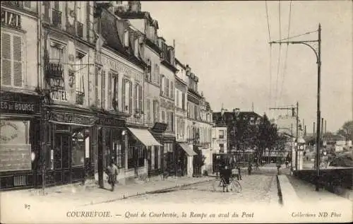 Ak Courbevoie Hauts de Seine, Quai de Courbevoie, La Rampe en Aval du Pont