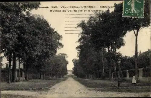 Ak Villiers sur Marne Val de Marne, Coeuilly, Avenue du Val Roger et le Château