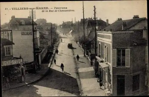 Ak Villiers sur Marne Val de Marne, Panorama, Rue de Chennevières