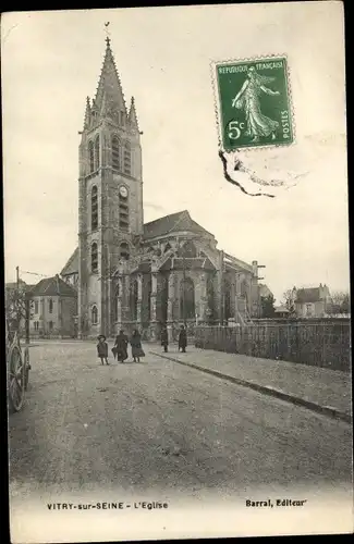 Ak Vitry sur Seine Val de Marne, L´Église