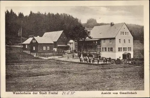 Ak Hermsdorf in Thüringen, Wanderheim der Stadt Freital, Ansicht vom Gimmlitzbach