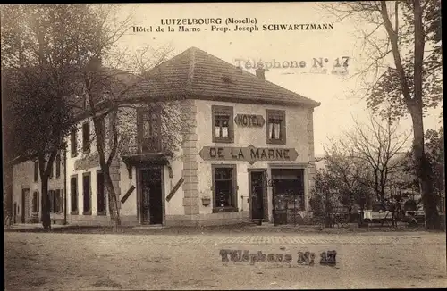 Ak Lutzelbourg Lothringen Moselle, Hotel de la Marne, Joseph Schwartzmann