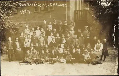 Foto Ak Bad Kissingen Unterfranken Bayern, Kinder, Gruppenfoto, 1925
