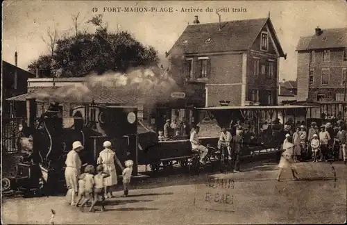 Ak Fort-Mahon-Plage Somme, Arrivee du petit train