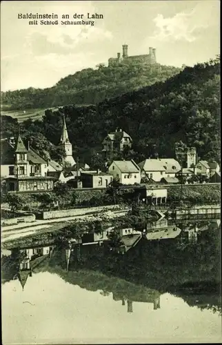Ak Balduinstein an der Lahn, Schloss Schaumburg, Ort