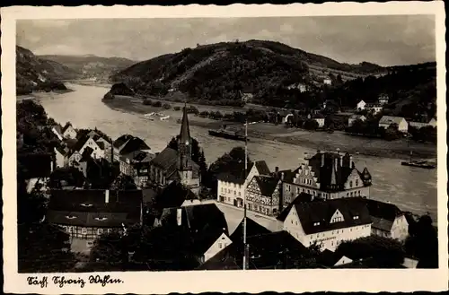 Ak Wehlen an der Elbe Sachsen, Panorama vom Ort