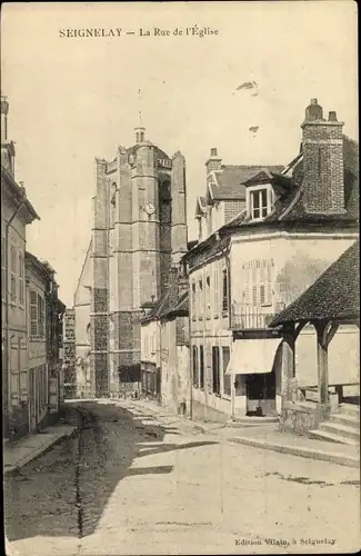 Ak Seignelay Yonne, Riue de l´Église