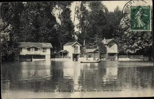 Ak Olivet Loiret, Chalets aux Bords du Loiret