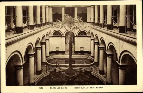 Ak Bains les Bains Vosges, Interieur du Bain Romain