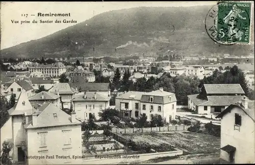 Ak Remiremont Lothringen Vosges, Vue prise du Sentier des Gardes