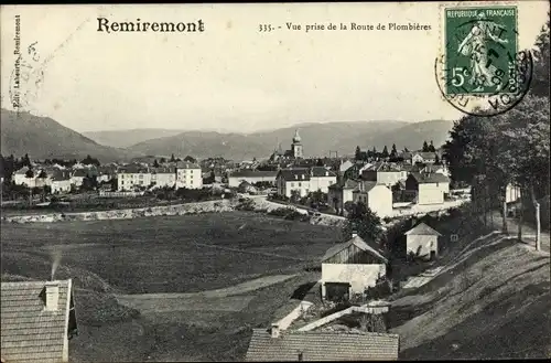 Ak Remiremont Lothringen Vosges, Vue prise de la Route de Plombieres