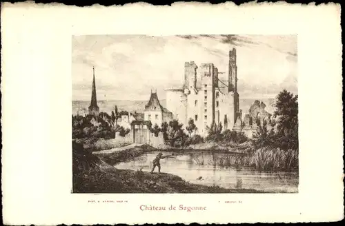 Künstler Ak Sagonne Cher, Le Chateau