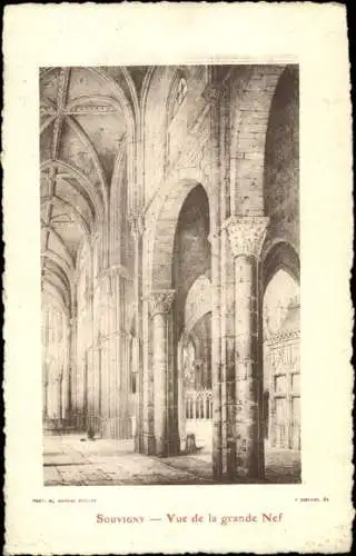 Künstler Ak Souvigny Allier, Vue de la grande Nef