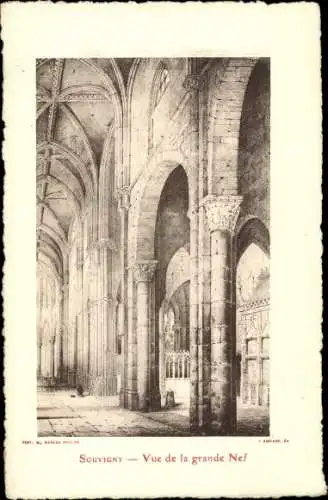 Künstler Ak Souvigny Allier, Vue de la grande Nef