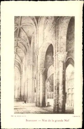 Künstler Ak Souvigny Allier, Vue de la grande Nef