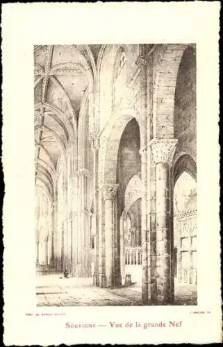 Künstler Ak Souvigny Allier, Vue de la grande Nef