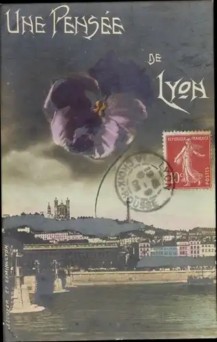 Ak Lyon Rhône, Notre-Dame de Fourvière, Pont, Stiefmütterchen