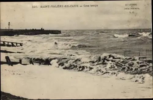 Ak Saint Valéry en Caux Seine Martitime, Gros temps