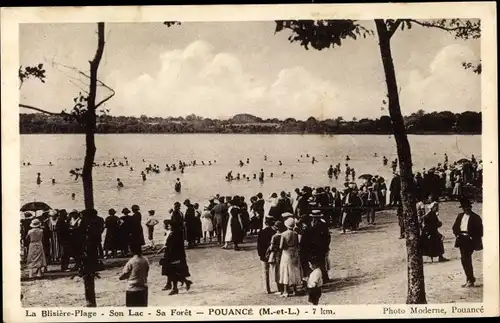 Ak Pouancé Maine et Loire, La Blisiere Plage, Son Lac, Sa Foret