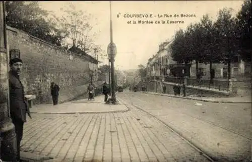 Ak Courbevoie Hauts de Seine, Rue de Bézons et la Montée de la Caserne