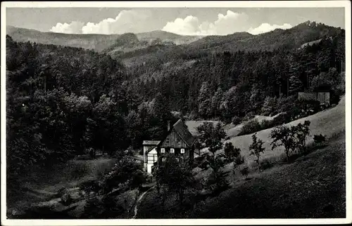 Ak Hinterhermsdorf Sebnitz Sachsen, Sommerfrische, Haus, Wald