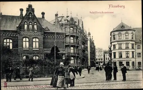 Ak Flensburg in Schleswig Holstein, Schoffbrückenstraße, Sommer's Hotel