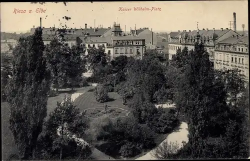 Ak Riesa an der Elbe Sachsen, Kaiser Wilhelm Platz