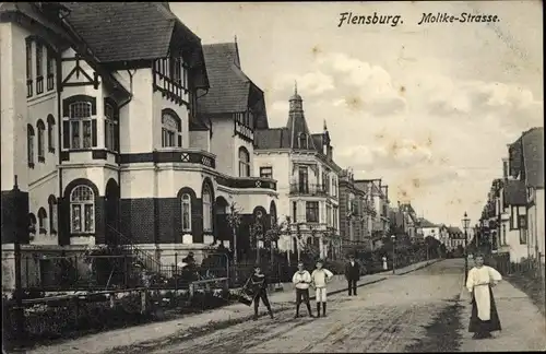 Ak Flensburg in Schleswig Holstein, Moltke Straße