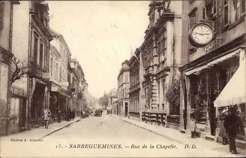 Ak Saargemünd Sarreguemines Lothringen Moselle, Rue de la Chapelle