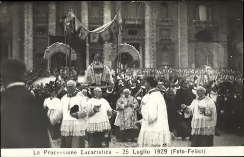 Ak Vatikan Rom Lazio, La Processione Eucaristica 1929, Eucharistische Prozession
