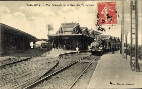 Ak Tarascon Bouches du Rhône, Gare des Voyageurs, Vue générale