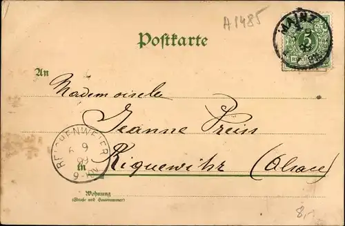 Litho Mainz am Rhein, Panorama, Brücke