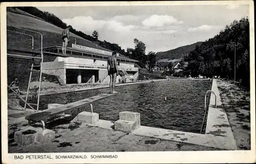 Ak Bad Peterstal Griesbach im Schwarzwald, Schwimmbad, Sprungturm