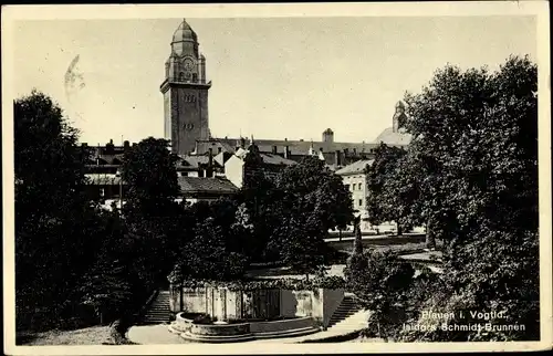 Ak Plauen im Vogtland, Isidora Schmidt Brunnen