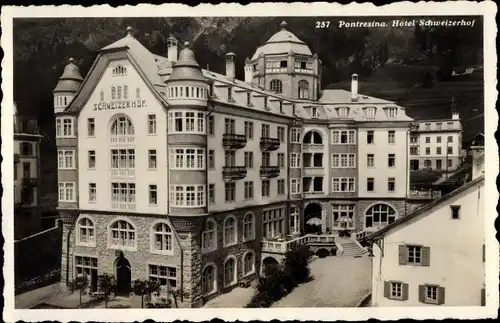 Ak Pontresina Kanton Graubünden Schweiz, Hotel Schweizerhof