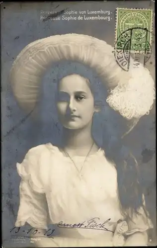 Ak Prinzessin Sophie von Luxemburg, Portrait