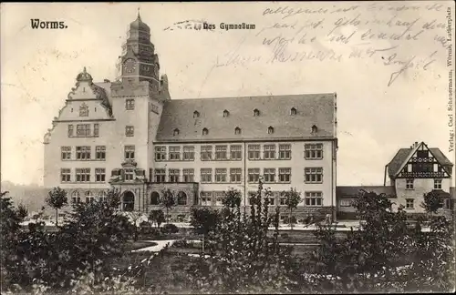 Ak Worms in Rheinland Pfalz, Gymnasium